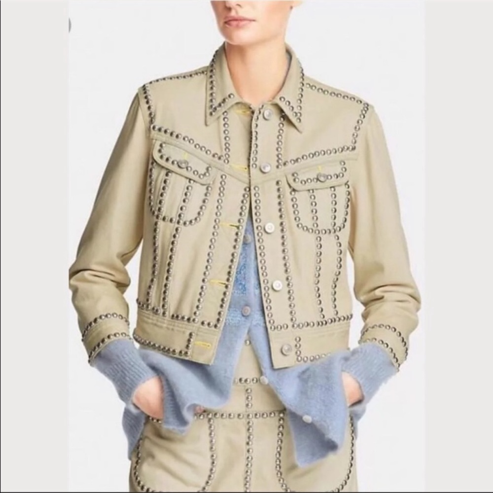 Coach Denim Jean Jacket Rivets Size XXS, XS - Picture 3 of 6